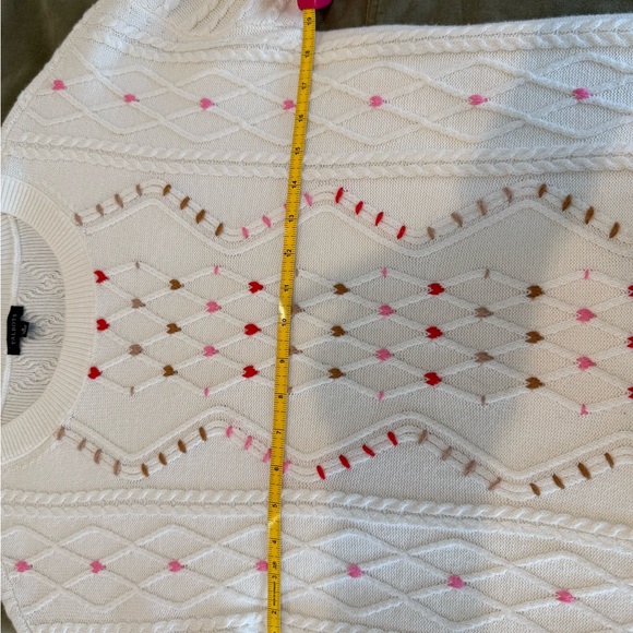 Talbots Cream Cable-knit Valentine Sweater - Picture 6 of 8